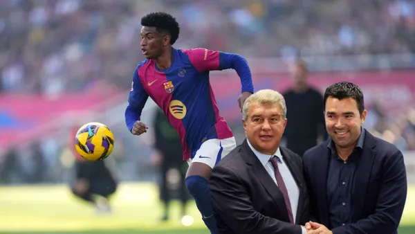 Alejandro Balde - Deco - Joan Laporta (Foto: X)