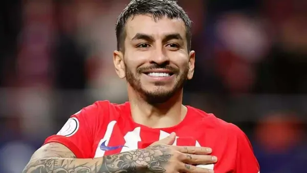 Ángel Correa celebrando gol con el Atlético de Madrid