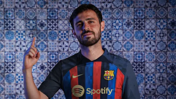 Bernardo Silva, con la camiseta del FC Barcelona
