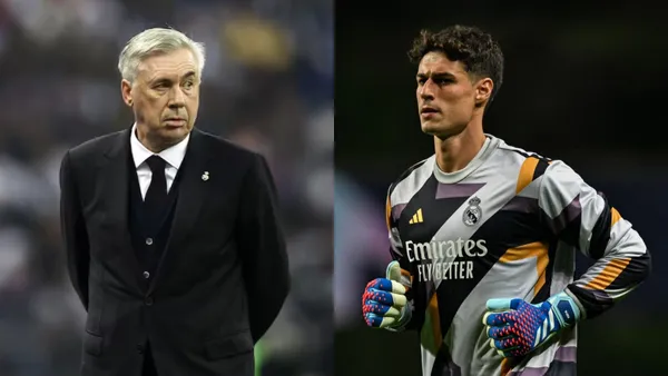 Carlo Ancelotti y Kepa Arrizabalaga.