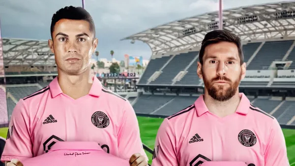 Cristiano Ronaldo y Lionel Messi, con las camisetas del Inter Miami