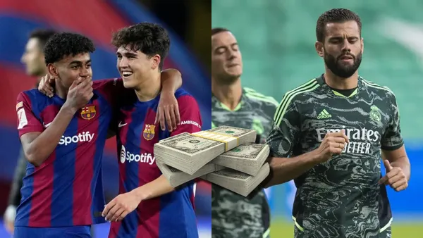 De un lado, Lamine Yamal y Pau Cubarsí, joyas de La Masía. Del otro, Nacho Fernández, de Real Madrid.