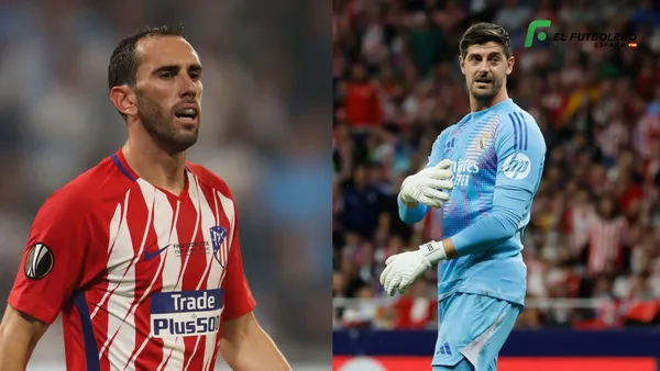 Diego Godín y Thibaut Courtois Foto: Transfermarkt y El País