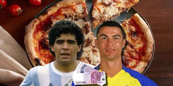 Diego Maradona decidió comprar pizza con el sueldo que ganó, mientras Cristiano Ronaldo lo gastó en otra cosa