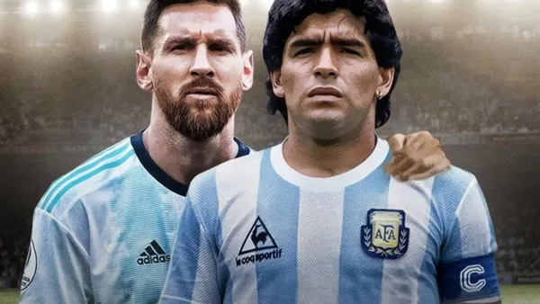 Diego Maradona y Lionel Messi en la Selección Argentina