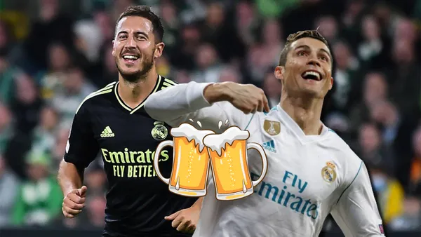 Eden Hazard y Cristiano Ronaldo con mentalidades totalmente distintas, pues uno tomaba cerveza luego de los partidos