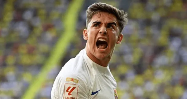 El canterano culé festejó de una manera particular el tanto que le marcó al Submarino en La Cerámica.