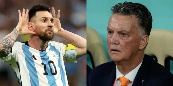 El capitán de la Selección Argentina festejó su gol en frente del DT neerlandés con la celebración característica del jugador en cuestión.