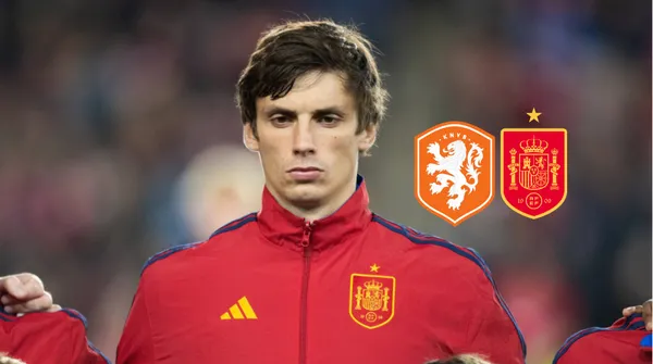 El holandés vio la roja al clavarle los tacos al central español