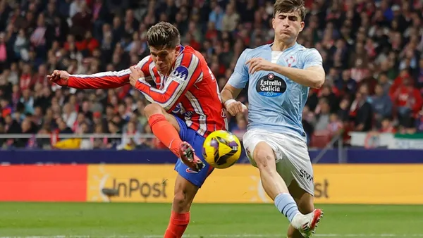 El partido entre el Atlético de Madrid y el Celta acabó con un 1-1 y una roja a Pablo Barrios