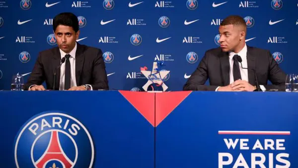 El presidente del PSG no está a gusto con la decisión de Mbappé. (Foto: Frank Fife)