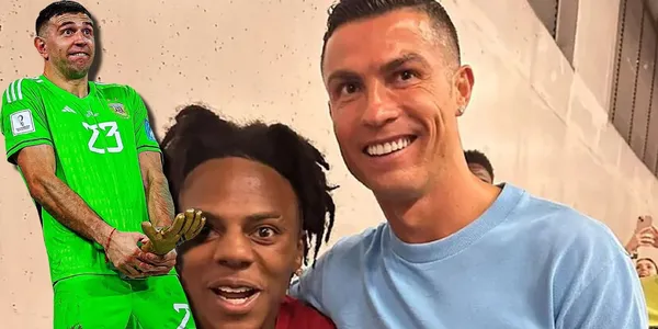 El reconocido influencer, Speed, se topó con el Dibu Martínez y le sacó en cara a Cristiano Ronaldo