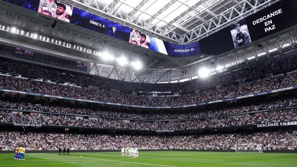 El Santiago Bernabéu y el homenaje a Portolés.