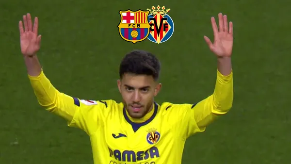 Ilias celebrando su gol en Montjuïc