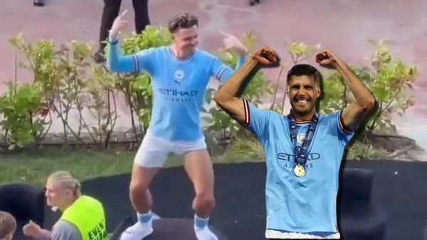 Jack Grealish y Rodri, de fiesta con Manchester City