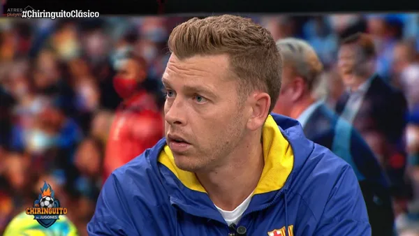 Jota Jordi, panelista en el Chiringuito viendo el partido del FC Barcelona