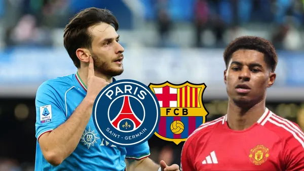 Khvicha Kvarastskhelia - Marcus Rashford (Foto: X)