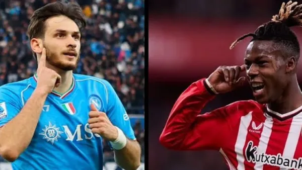 Khvicha Kvaratskhelia y Nico Williams, jugadores que quiere el FC Barcelona