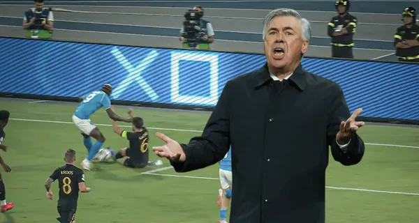 La afición y Carlo Ancelotti no lo pueden creer: con un penal polémico el Napoli llegó al empate
