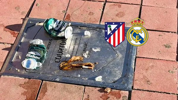 La placa del portero belga acabó llena de cerveza y suciedad