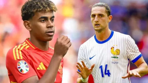 Lamine Yamal y Adrien Rabiot / Foto: Bolavip