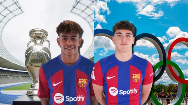 Lamine Yamal y Pau Cubarsí, jugadores del FC Barcelona