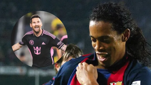 Lionel Messi y Ronaldinho. Foto: redes de Lionel Messi y Ronaldinho.