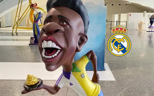 Los valencianos le han dedicado un ninot a Vinicius y unos cánticos