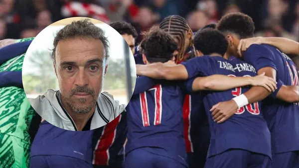 Luis Enrique y jugadores del PSG. Foto: redes de Luis Enrique y del PSG.