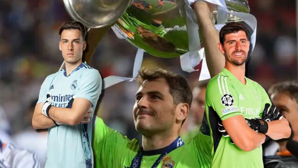 Lunin y Corutois, porteros del Real Madrid, e Iker Casillas