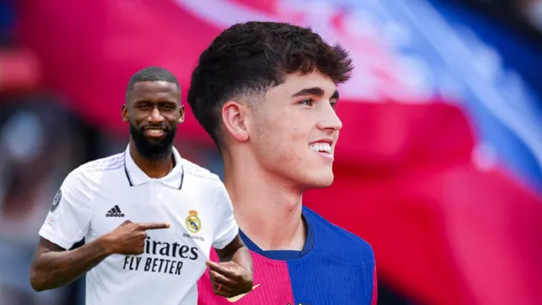 Pau Cubarsí - Antonio Rüdiger (Foto: X)