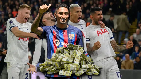 Raphinha podría salir del FC Barcelona, porque el Tottenham lo quiere fichar y mira los millones que pusieron