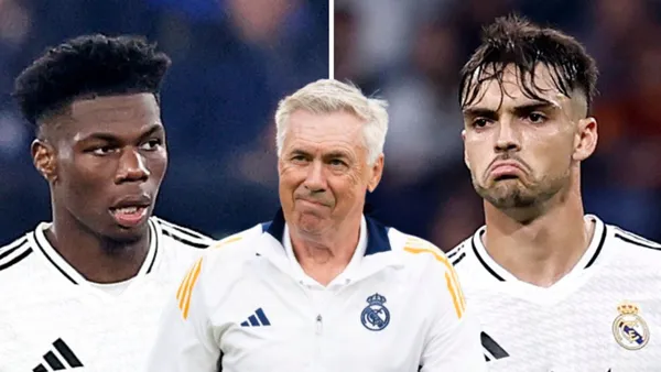 Raúl Asencio - Carlo Ancelotti - Aurélien Tchouaméni (Foto: X)