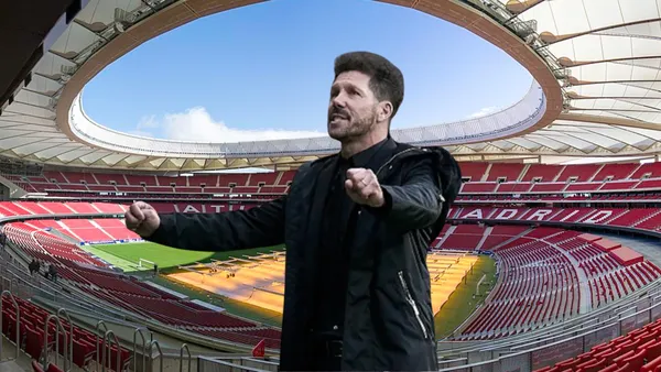 Simeone celebrando en el Wanda Metropolitano