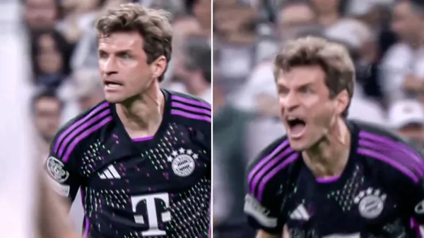 Thomas Muller estalló tras la decisión del referí en el Madrid vs Bayern Múnich