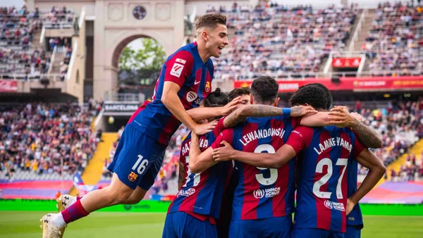 Varios jugadores estuvieron de fiesta tras la victoria ante Rayo Vallecano. (Foto: Prensa FC Barcelona)
