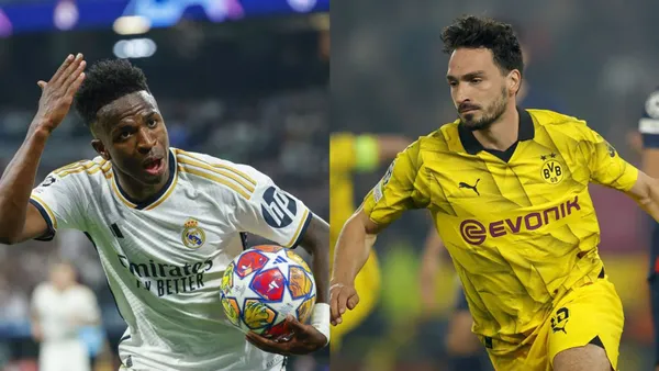 Vinicius con el Real Madrid y Hummels con el Borussia Dortmund.