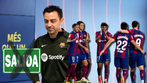 Xavi Hernández y jugadores del FC Barcelona