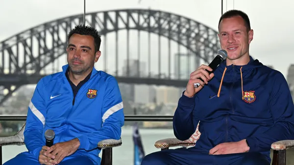 Xavi Hernández y Ter Stegen del FC Barcelona
