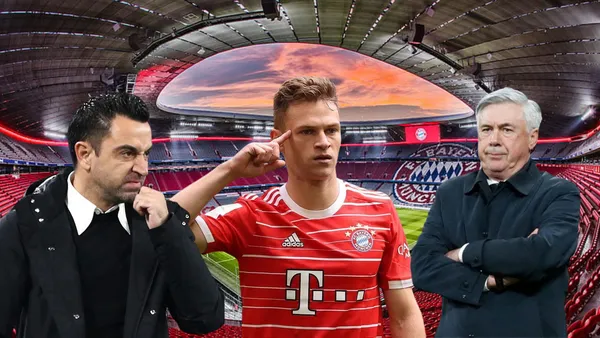 Xavi, Kimmich y Ancelotti, fondo Alianz Arena