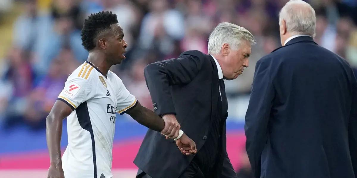 Vinicius se enojó con Ancelotti por sacarlo ante el City y este jugador lo calmó