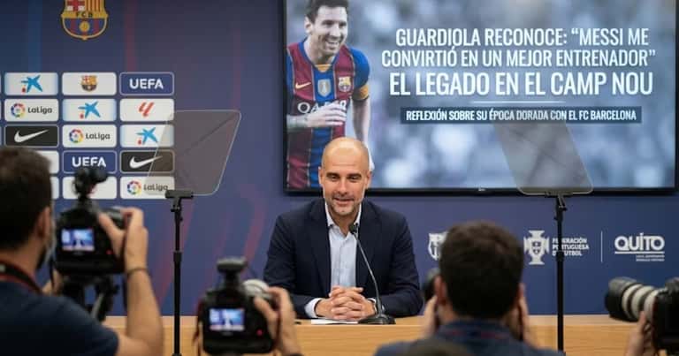 Guardiola reconoce que Messi lo convirtió en un mejor entrenador en el Barcelona