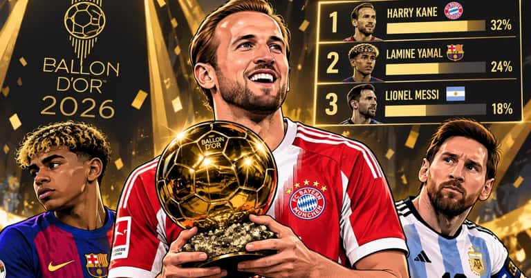 Harry Kane supera a Lamine Yamal y Messi entre los favoritos al Balón de Oro 2026