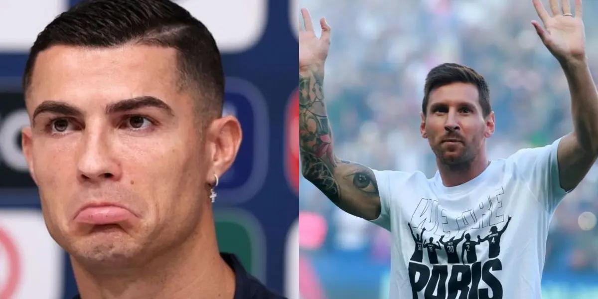 A Cristiano Ronaldo no le gustó nada que le saquen en cara a Lionel Messi y mira lo que hizo en el estadio