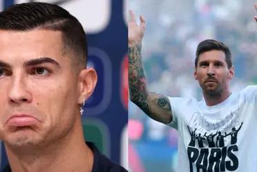 A Cristiano Ronaldo no le gustó nada que le saquen en cara a Lionel Messi y mira lo que hizo en el estadio