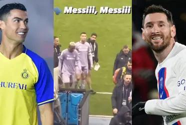 A Cristiano Ronaldo le sigue atormentando el nombre de Lionel Messi, porque hasta en Arabia corean su nombre