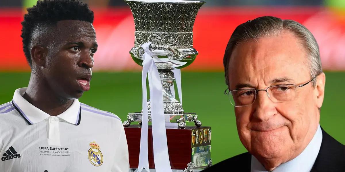 A Florentino no le basta su hattrick, el pedido para Vinicius tras la Supercopa