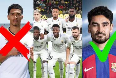 A contra paso, un jugador del Madrid defiende a Gundogan y ataca a Bellingham