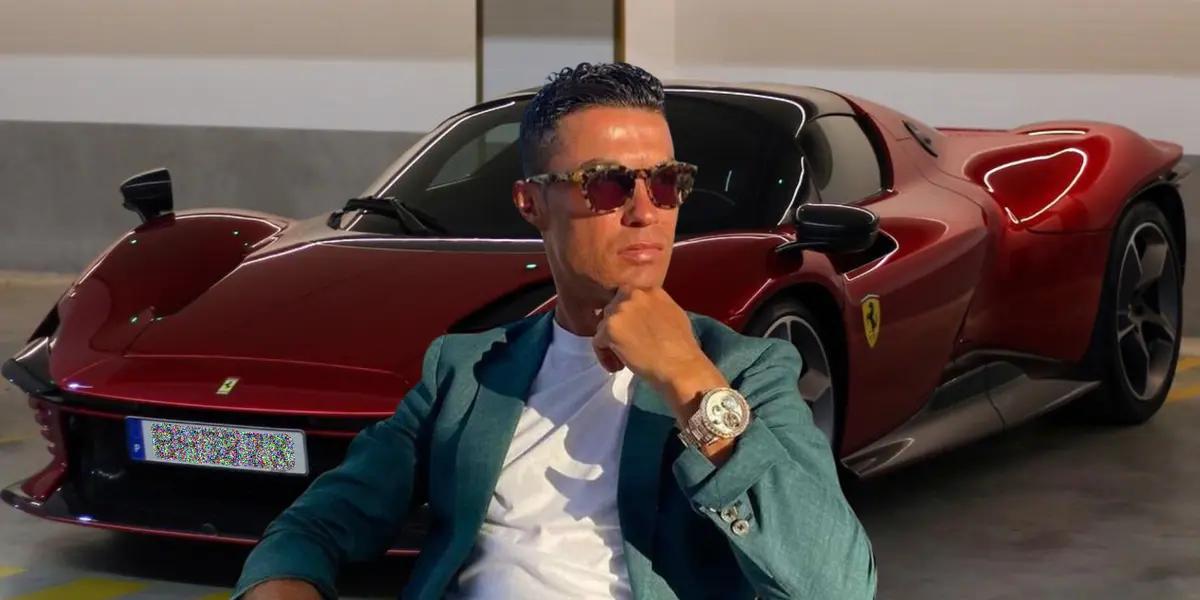 A Ronaldo parece no importarle las críticas, la fortuna que gastó en un Ferrari