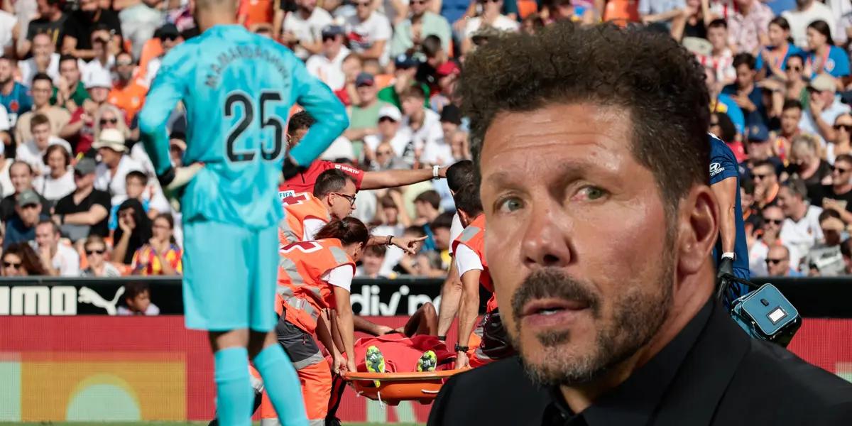 Además de perder 3 a 0 ante Valencia, el Atlético Madrid recibio la mala noticia por la lesión de una de sus estrellas.